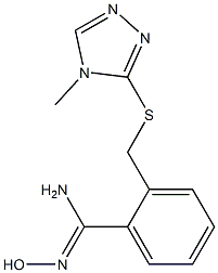 N'-hydroxy-2-{[(4-methyl-4H-1,2,4-triazol-3-yl)sulfanyl]methyl}benzene-1-carboximidamide Struktur