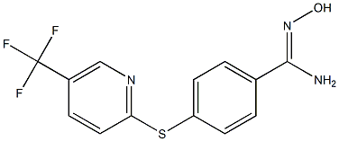 N'-hydroxy-4-{[5-(trifluoromethyl)pyridin-2-yl]sulfanyl}benzene-1-carboximidamide Struktur