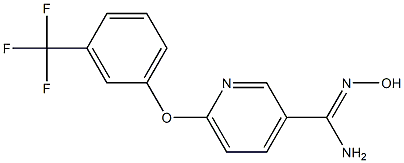 N'-hydroxy-6-[3-(trifluoromethyl)phenoxy]pyridine-3-carboximidamide Struktur