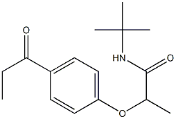 N-tert-butyl-2-(4-propanoylphenoxy)propanamide Struktur