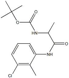 tert-butyl N-{1-[(3-chloro-2-methylphenyl)carbamoyl]ethyl}carbamate Struktur