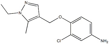 Benzenamine,  3-chloro-4-[(1-ethyl-5-methyl-1H-pyrazol-4-yl)methoxy]- Struktur