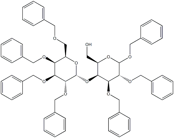 Benzyl 4-O-(2,3,4,6-Tetra-O-benzyl a-D-galactopyranosyl)-2,3-di-O-benzyl--D-galactopyranoside Struktur