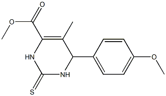 methyl 6-(4-methoxyphenyl)-5-methyl-2-thioxo-1,2,3,6-tetrahydro-4-pyrimidinecarboxylate Struktur