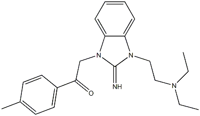 2-{3-[2-(diethylamino)ethyl]-2-imino-2,3-dihydro-1H-benzimidazol-1-yl}-1-(4-methylphenyl)ethanone Struktur