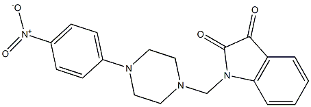 1-[(4-{4-nitrophenyl}-1-piperazinyl)methyl]-1H-indole-2,3-dione Struktur