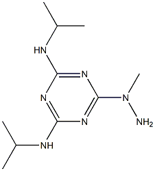 N-isopropyl-N-[4-(isopropylamino)-6-(1-methylhydrazino)-1,3,5-triazin-2-yl]amine Struktur