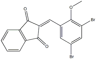 2-(3,5-dibromo-2-methoxybenzylidene)-1H-indene-1,3(2H)-dione Struktur