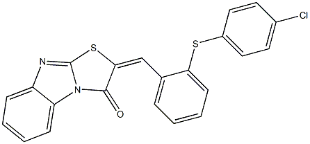 2-{2-[(4-chlorophenyl)sulfanyl]benzylidene}[1,3]thiazolo[3,2-a]benzimidazol-3(2H)-one Struktur