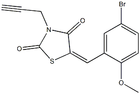 5-(5-bromo-2-methoxybenzylidene)-3-prop-2-ynyl-1,3-thiazolidine-2,4-dione Struktur