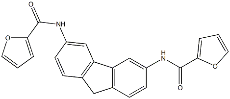 N-[6-(2-furoylamino)-9H-fluoren-3-yl]-2-furamide Struktur