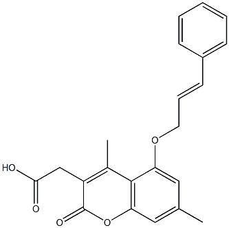 [5-(cinnamyloxy)-4,7-dimethyl-2-oxo-2H-chromen-3-yl]acetic acid Struktur