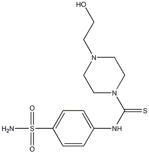 N-[4-(aminosulfonyl)phenyl]-4-(2-hydroxyethyl)-1-piperazinecarbothioamide Struktur