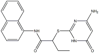 2-[(4-amino-6-oxo-1,6-dihydro-2-pyrimidinyl)sulfanyl]-N-(1-naphthyl)butanamide Struktur