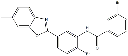 3-bromo-N-[2-bromo-5-(6-methyl-1,3-benzoxazol-2-yl)phenyl]benzamide Struktur