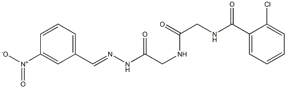 2-chloro-N-(2-{[2-(2-{3-nitrobenzylidene}hydrazino)-2-oxoethyl]amino}-2-oxoethyl)benzamide Struktur