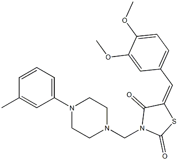 5-(3,4-dimethoxybenzylidene)-3-{[4-(3-methylphenyl)-1-piperazinyl]methyl}-1,3-thiazolidine-2,4-dione Struktur