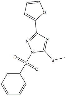 3-(2-furyl)-1-(phenylsulfonyl)-1H-1,2,4-triazol-5-yl methyl sulfide Struktur