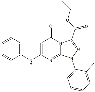 ethyl 7-anilino-1-(2-methylphenyl)-5-oxo-1,5-dihydro[1,2,4]triazolo[4,3-a]pyrimidine-3-carboxylate Struktur