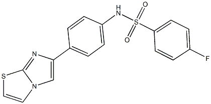 4-fluoro-N-(4-imidazo[2,1-b][1,3]thiazol-6-ylphenyl)benzenesulfonamide Struktur