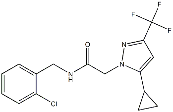 N-(2-chlorobenzyl)-2-[5-cyclopropyl-3-(trifluoromethyl)-1H-pyrazol-1-yl]acetamide Struktur