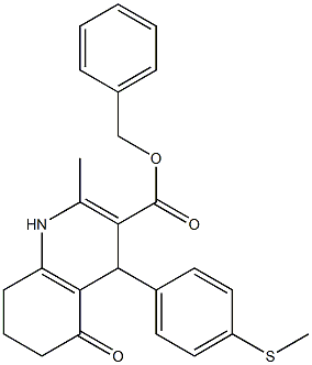 benzyl 2-methyl-4-[4-(methylsulfanyl)phenyl]-5-oxo-1,4,5,6,7,8-hexahydro-3-quinolinecarboxylate Struktur