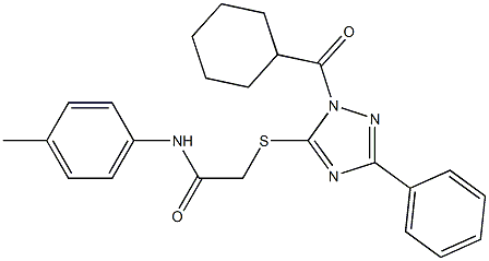 2-{[1-(cyclohexylcarbonyl)-3-phenyl-1H-1,2,4-triazol-5-yl]sulfanyl}-N-(4-methylphenyl)acetamide Struktur