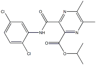 isopropyl 3-[(2,5-dichloroanilino)carbonyl]-5,6-dimethyl-2-pyrazinecarboxylate Struktur