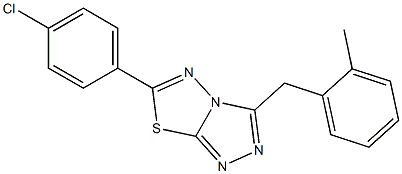 6-(4-chlorophenyl)-3-(2-methylbenzyl)[1,2,4]triazolo[3,4-b][1,3,4]thiadiazole Struktur