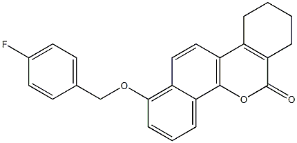 1-[(4-fluorobenzyl)oxy]-7,8,9,10-tetrahydro-6H-dibenzo[c,h]chromen-6-one Struktur