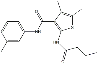 2-(butyrylamino)-4,5-dimethyl-N-(3-methylphenyl)-3-thiophenecarboxamide Struktur