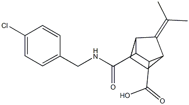 3-{[(4-chlorobenzyl)amino]carbonyl}-7-(1-methylethylidene)bicyclo[2.2.1]heptane-2-carboxylic acid Struktur