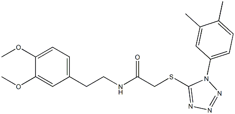 N-[2-(3,4-dimethoxyphenyl)ethyl]-2-{[1-(3,4-dimethylphenyl)-1H-tetraazol-5-yl]sulfanyl}acetamide Struktur