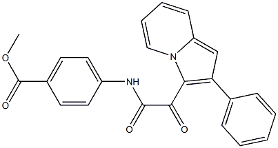 methyl 4-{[oxo(2-phenyl-3-indolizinyl)acetyl]amino}benzoate Struktur