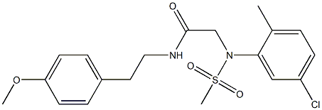 2-[5-chloro-2-methyl(methylsulfonyl)anilino]-N-[2-(4-methoxyphenyl)ethyl]acetamide Struktur