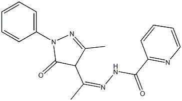 N'-[1-(3-methyl-5-oxo-1-phenyl-4,5-dihydro-1H-pyrazol-4-yl)ethylidene]-2-pyridinecarbohydrazide Struktur