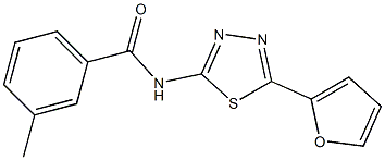 N-[5-(2-furyl)-1,3,4-thiadiazol-2-yl]-3-methylbenzamide Struktur