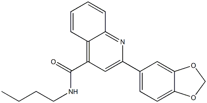 2-(1,3-benzodioxol-5-yl)-N-butyl-4-quinolinecarboxamide Struktur