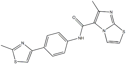 6-methyl-N-[4-(2-methyl-1,3-thiazol-4-yl)phenyl]imidazo[2,1-b][1,3]thiazole-5-carboxamide Struktur