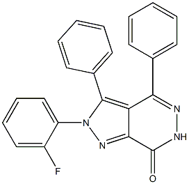 2-(2-fluorophenyl)-3,4-diphenyl-2,6-dihydro-7H-pyrazolo[3,4-d]pyridazin-7-one Struktur