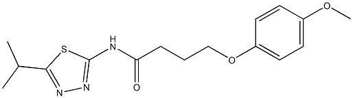 N-(5-isopropyl-1,3,4-thiadiazol-2-yl)-4-(4-methoxyphenoxy)butanamide Struktur