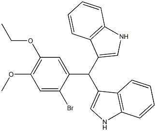 3-[(2-bromo-5-ethoxy-4-methoxyphenyl)(1H-indol-3-yl)methyl]-1H-indole Struktur