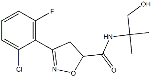 3-(2-chloro-6-fluorophenyl)-N-(2-hydroxy-1,1-dimethylethyl)-4,5-dihydro-5-isoxazolecarboxamide Struktur