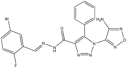 1-(4-amino-1,2,5-oxadiazol-3-yl)-N'-(5-bromo-2-fluorobenzylidene)-5-phenyl-1H-1,2,3-triazole-4-carbohydrazide Struktur