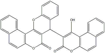 9-(1-hydroxy-3-oxo-3H-benzo[f]chromen-2-yl)-8H,9H-benzo[f]chromeno[3,2-c]chromen-8-one Struktur