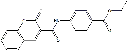 propyl 4-{[(2-oxo-2H-chromen-3-yl)carbonyl]amino}benzoate Struktur