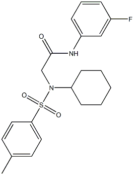 2-{cyclohexyl[(4-methylphenyl)sulfonyl]amino}-N-(3-fluorophenyl)acetamide Struktur