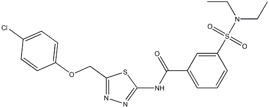 N-{5-[(4-chlorophenoxy)methyl]-1,3,4-thiadiazol-2-yl}-3-[(diethylamino)sulfonyl]benzamide Struktur