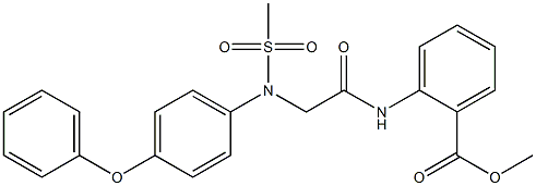 methyl 2-({[(methylsulfonyl)-4-phenoxyanilino]acetyl}amino)benzoate Struktur