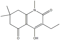 3-ethyl-4-hydroxy-1,7,7-trimethyl-7,8-dihydroquinoline-2,5(1H,6H)-dione Struktur